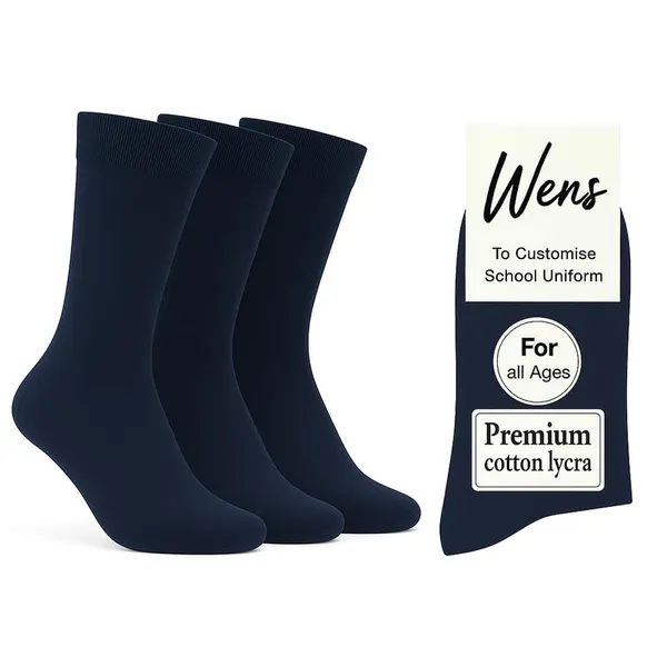 Blue_Kids_And_Adults_Socks_With_80%_Cotton,_20%_Lycra_(_Pack_Of_3_)