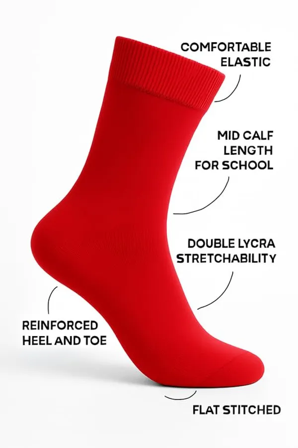 Red_Kids_And_Adults_Socks_With_80%_Cotton,_20%_Lycra_(_Pack_Of_3_)