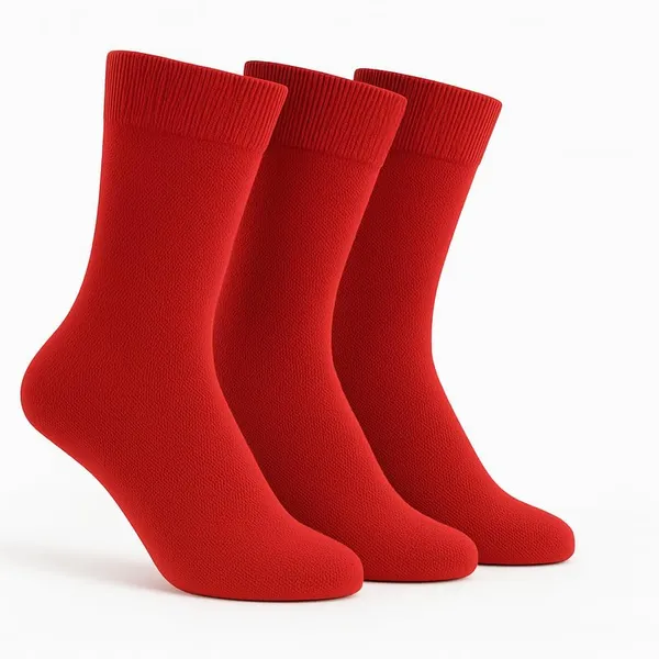 Red_Kids_And_Adults_Socks_With_80%_Cotton,_20%_Lycra_(_Pack_Of_3_)