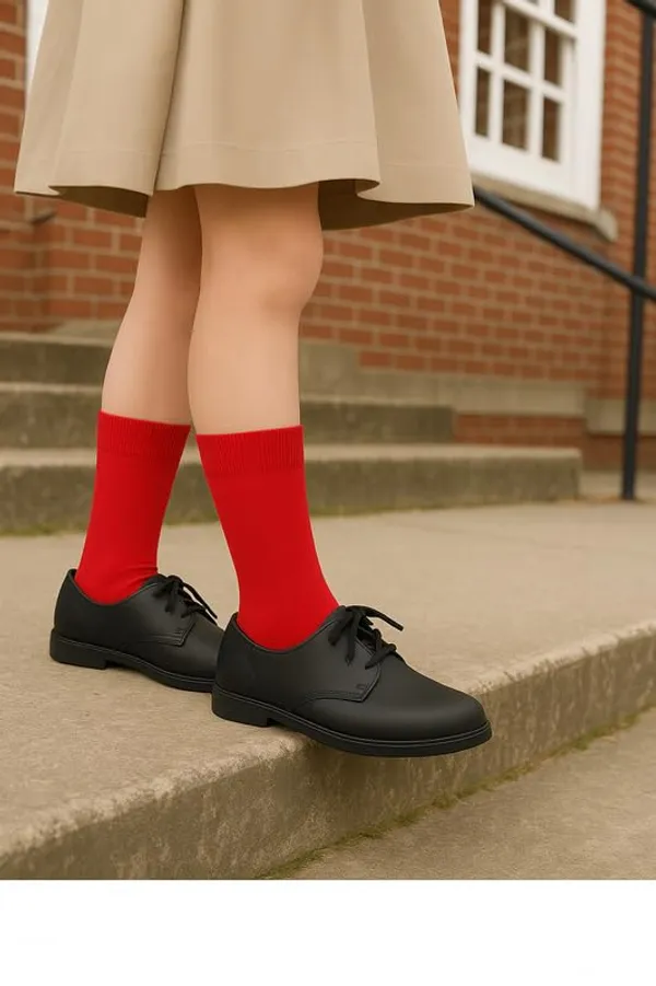 Red_Kids_And_Adults_Socks_With_80%_Cotton,_20%_Lycra_(_Pack_Of_3_)