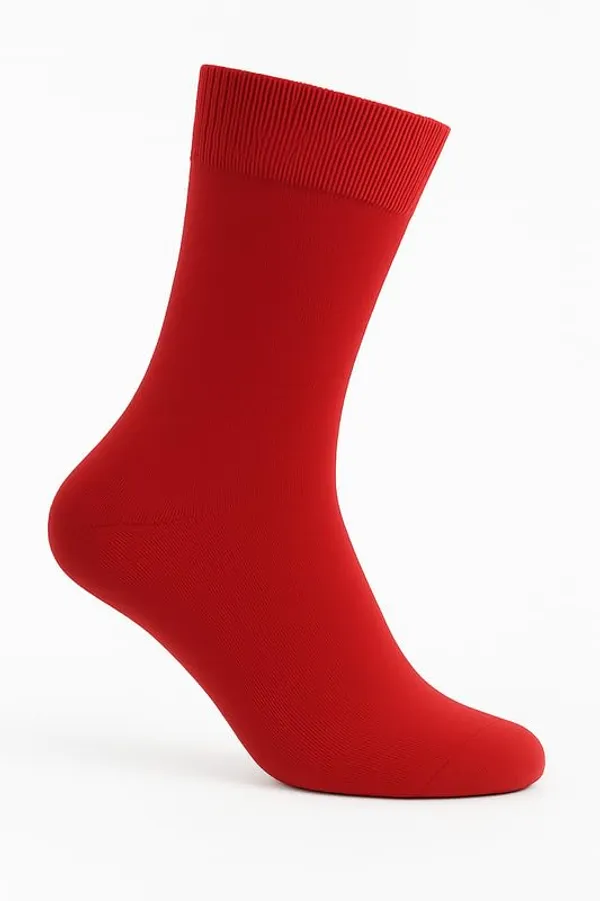 Red_Kids_And_Adults_Socks_With_80%_Cotton,_20%_Lycra_(_Pack_Of_3_)