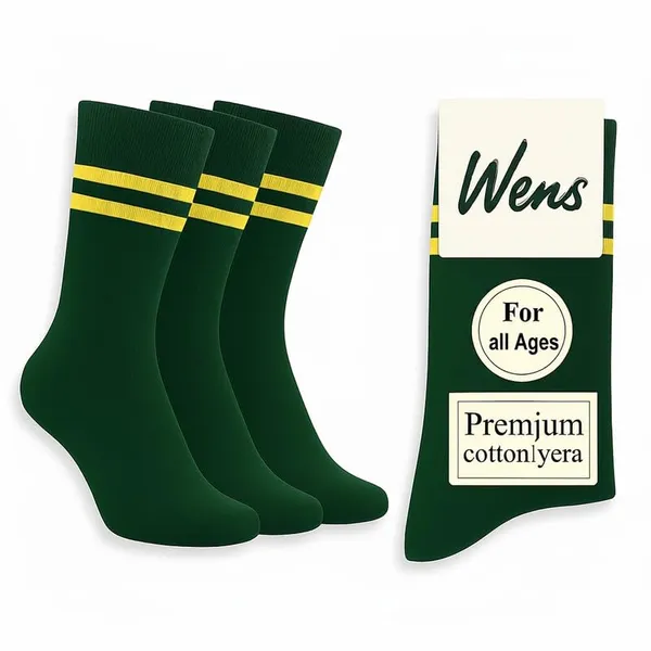Bottle_Green_Kids_And_Adults_Socks_With_80%_Cotton,_20%_Lycra_(_Pack_Of_3_)