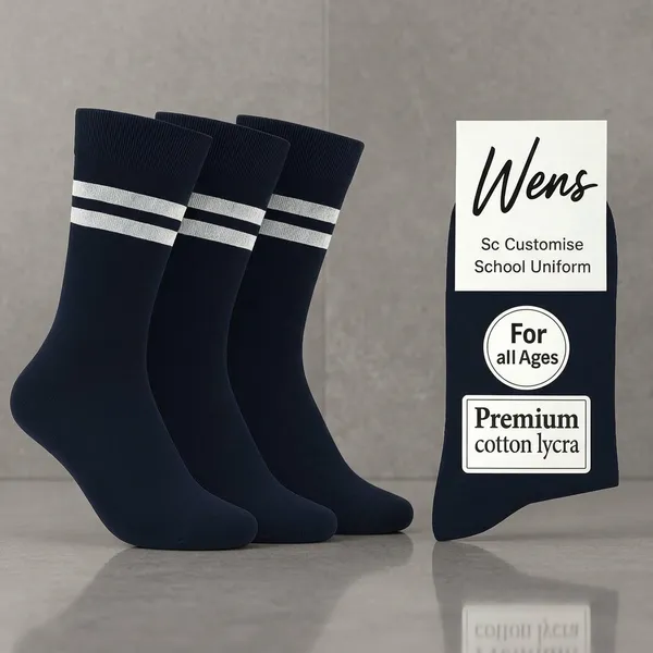 Navy_Blue_And_White_Kids_And_Adults_Socks_With_80%_Cotton,_20%_Lycra_(_Pack_Of_3_)