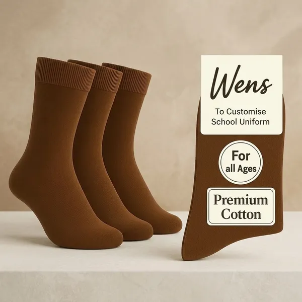 Brown_Kids_And_Adults_Socks_With_Cotton_(_Pack_Of_3_)