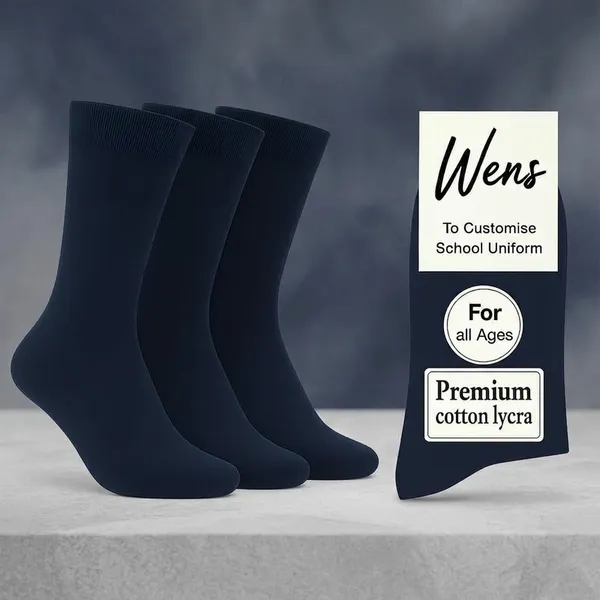 Blue_Kids_And_Adults_Socks_With_80%_Cotton,_20%_Lycra_(_Pack_Of_3_)