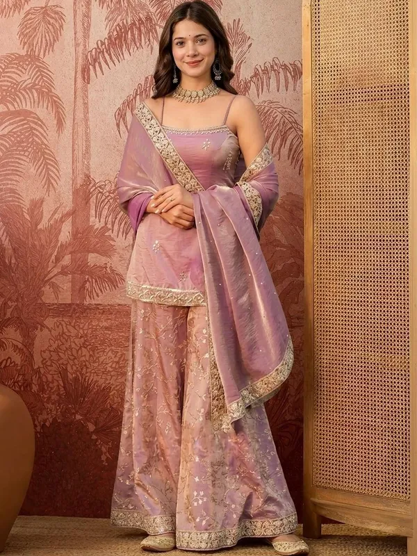 Mauve_Pink_Fendi_Satin_Regular_Floral_Embroidered_Kurta_Set_For_Women