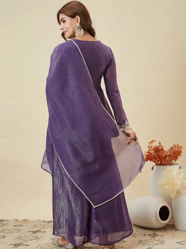Purple_Silk_Blend_Anarkali_Empire_Embroidered_Kurta_Set_For_Women
