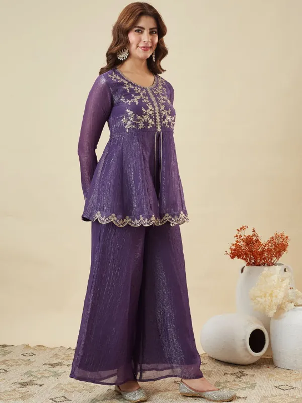 Purple_Silk_Blend_Anarkali_Empire_Embroidered_Kurta_Set_For_Women