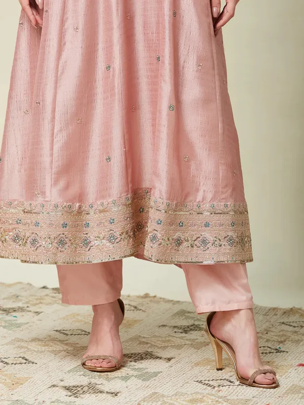 Light_Pink_Vichitra_Silk_Anarkali_Embroidered_Kurta_Set_For_Women