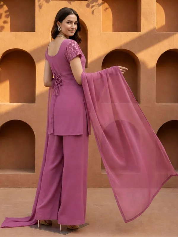 Mauve_Pink_Georgette_Regular_Embroidered_Kurta_Set_For_Women