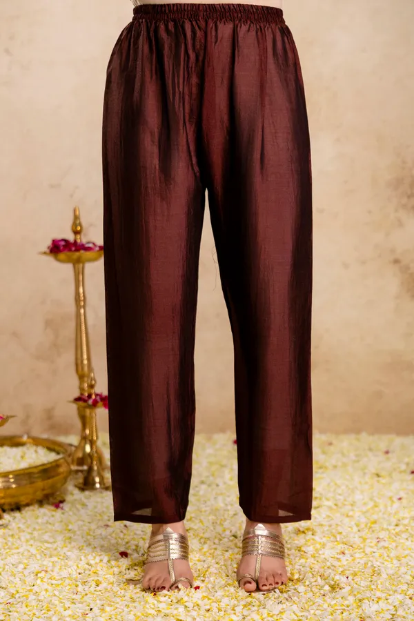 Coffee_Vichitra_Silk_Anarkali_Embroidered_Kurta_Set_For_Women