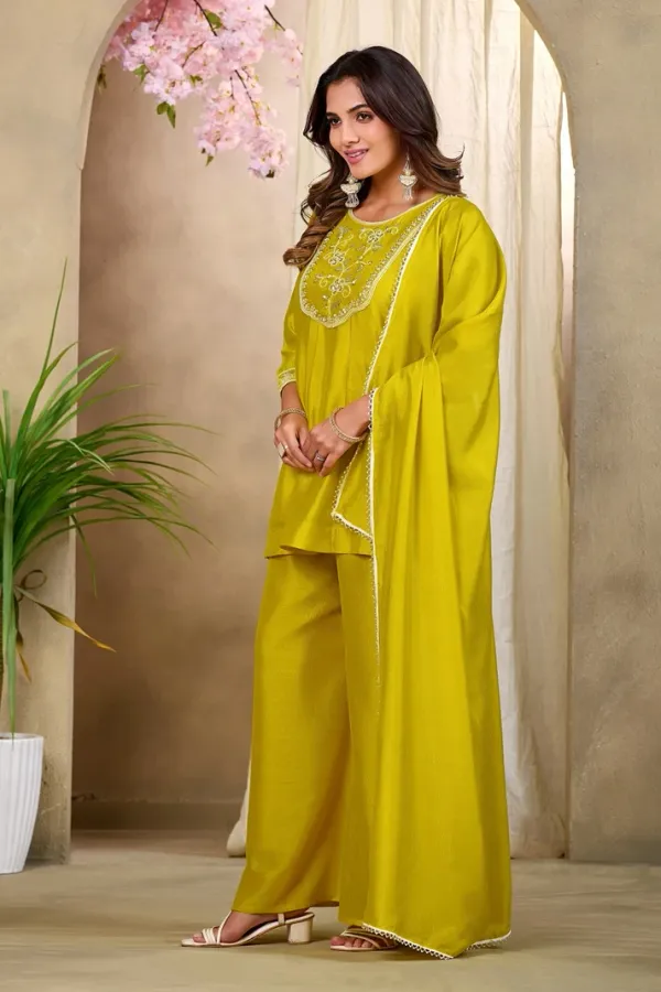 Earth_Silk_Embroidered_Beadswork_Peplum_Kurti_And_Sharara_Set_With_Dupatta