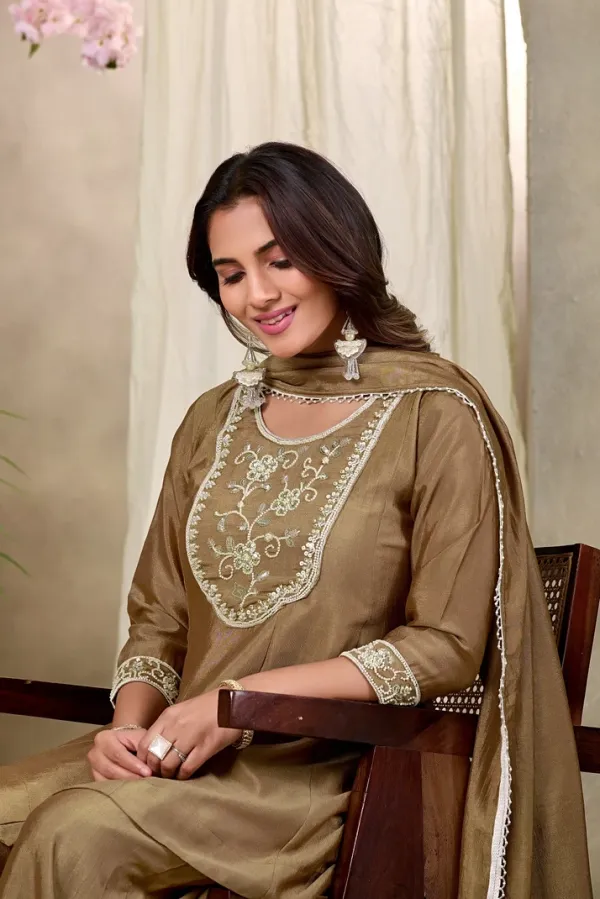 Earth_Silk_Embroidered_Beadswork_Peplum_Kurti_And_Sharara_Set_With_Dupatta