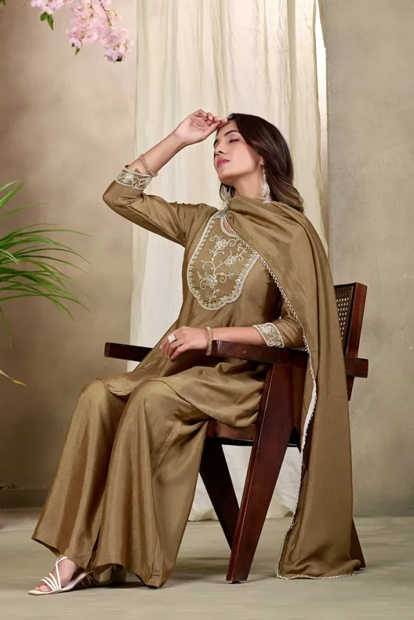 Earth_Silk_Embroidered_Beadswork_Peplum_Kurti_And_Sharara_Set_With_Dupatta