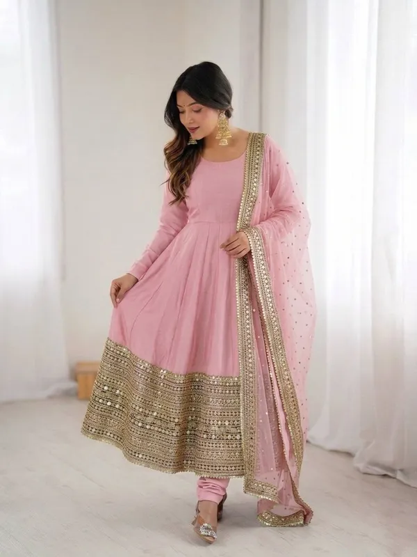 Pink_Roman_Silk_Anarkali_Sequence_Embroidered_Anarkali_Set_For_Women