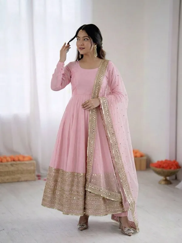 Pink_Roman_Silk_Anarkali_Sequence_Embroidered_Anarkali_Set_For_Women