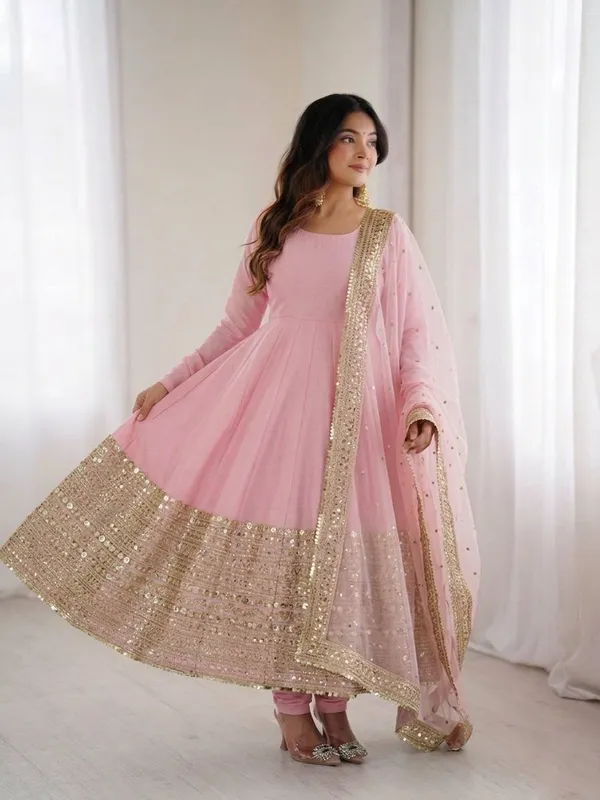 Pink_Roman_Silk_Anarkali_Sequence_Embroidered_Anarkali_Set_For_Women