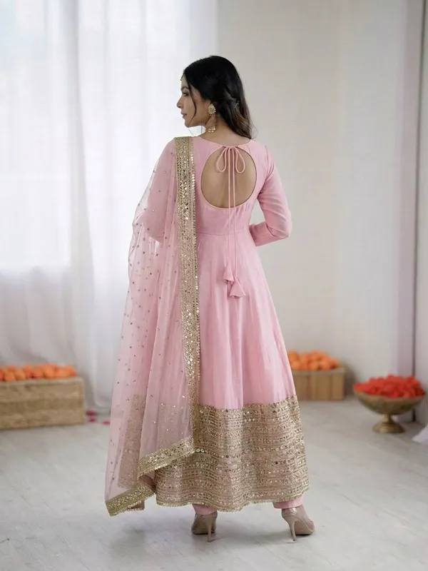 Pink_Roman_Silk_Anarkali_Sequence_Embroidered_Anarkali_Set_For_Women