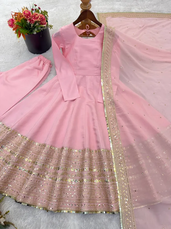 Pink_Roman_Silk_Anarkali_Sequence_Embroidered_Anarkali_Set_For_Women