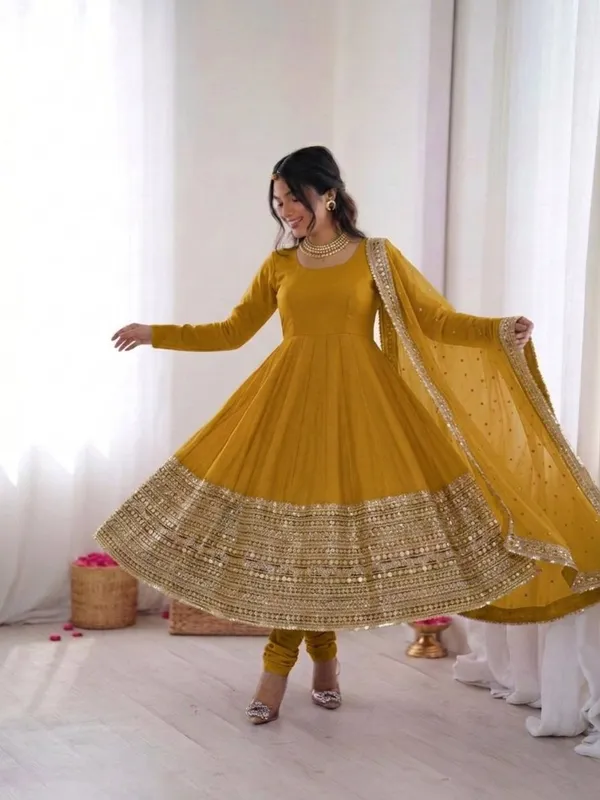 Mustard_Roman_Silk_Anarkali_Sequence_Embroidered_Anarkali_Set_For_Women