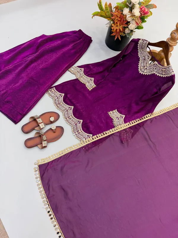 Purple_Fendy_Silk_Regular_Mirror_Work_Sharara_Set_For_Women