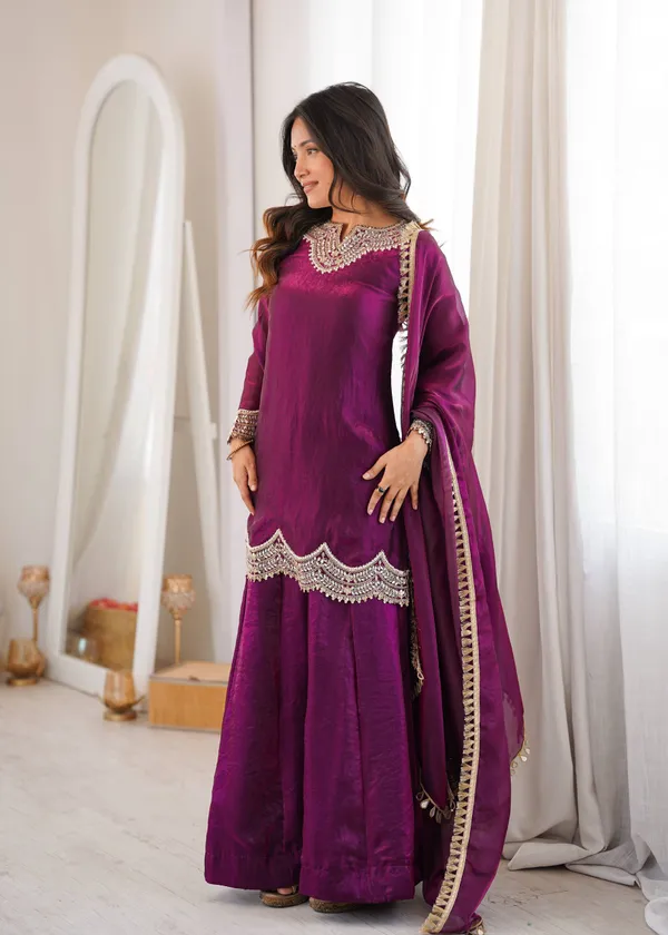 Purple_Fendy_Silk_Regular_Mirror_Work_Sharara_Set_For_Women