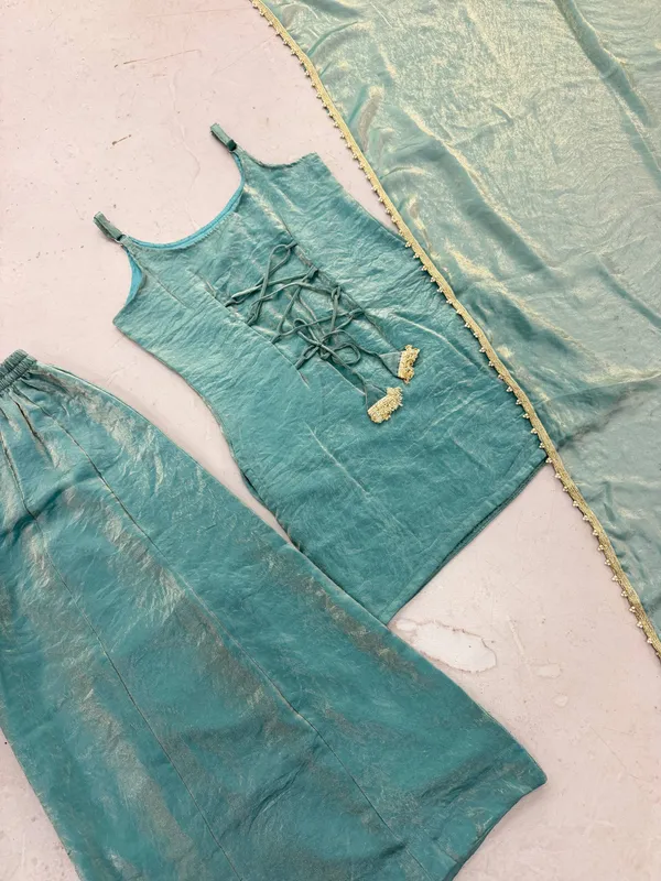 Sky_Blue_Art_Silk_Regular_Embroidered_Kurta_&_Sharara_Set_For_Women