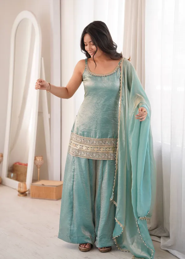 Sky_Blue_Art_Silk_Regular_Embroidered_Kurta_&_Sharara_Set_For_Women