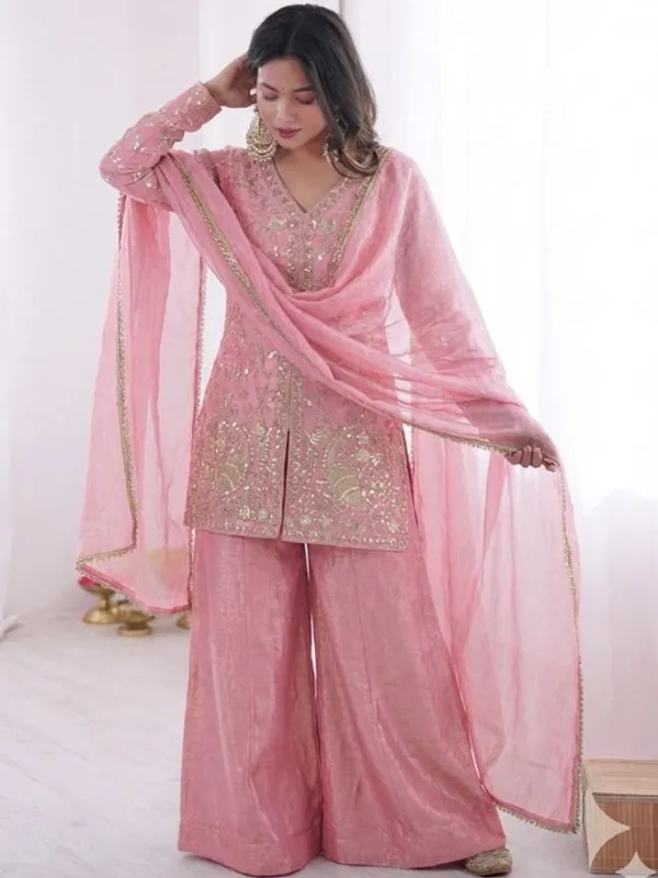 Women_Ethnic_Motifs_Embroidered_Regular_Thread_Work_Kurta_With_Sharara_With_Dupatta