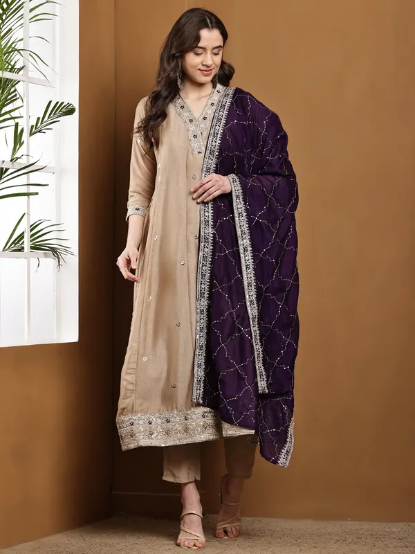 Cream_Cotton_A_Line_Ethnic_Embroidered_Kurta_Set_For_Women