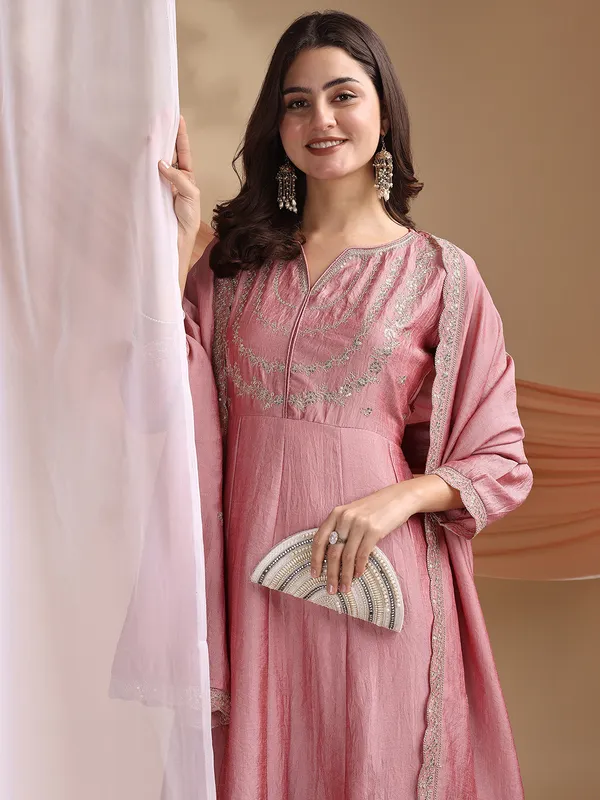 Pink_Cotton_Anarkali_Ethnic_Embroidered_Kurta_Set_For_Women
