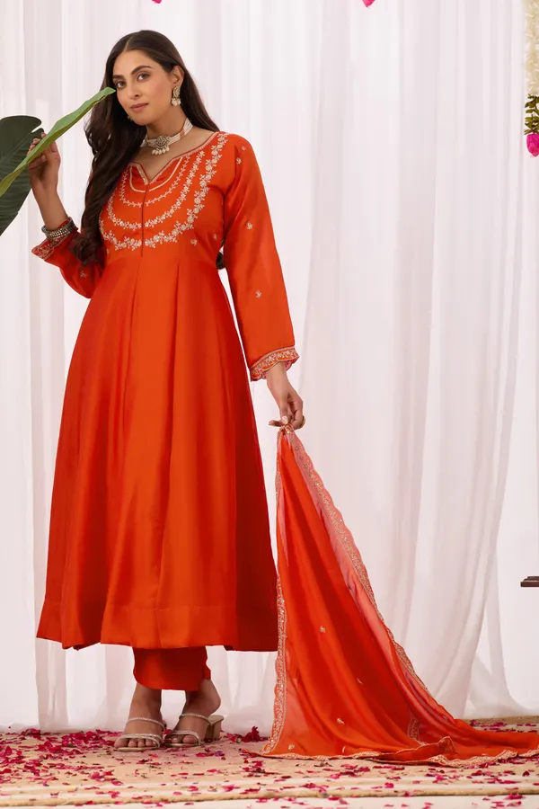 Orange_Cotton_Anarkali_Ethnic_Embroidered_Kurta_Set_For_Women