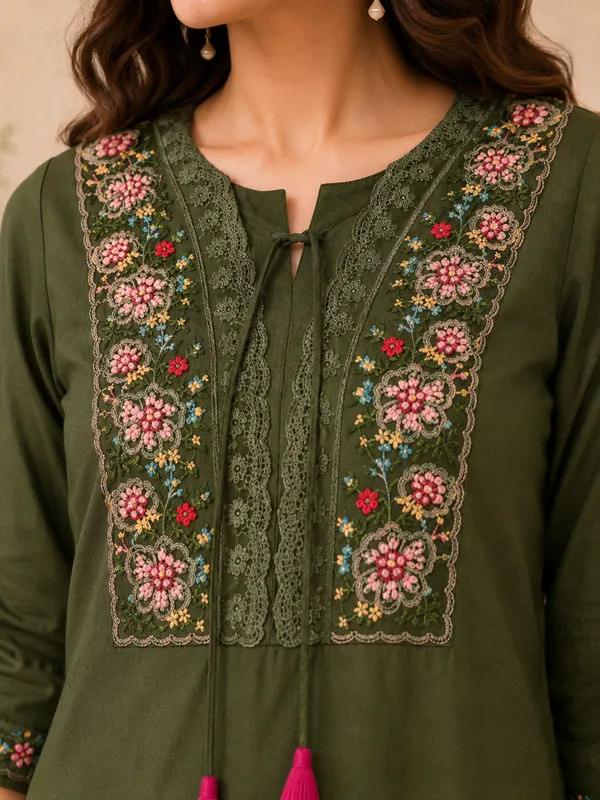 Women_Floral_Thread_Embroidered_V-Neck_Kurta_with_Trousers_&_Printed_Dupatta