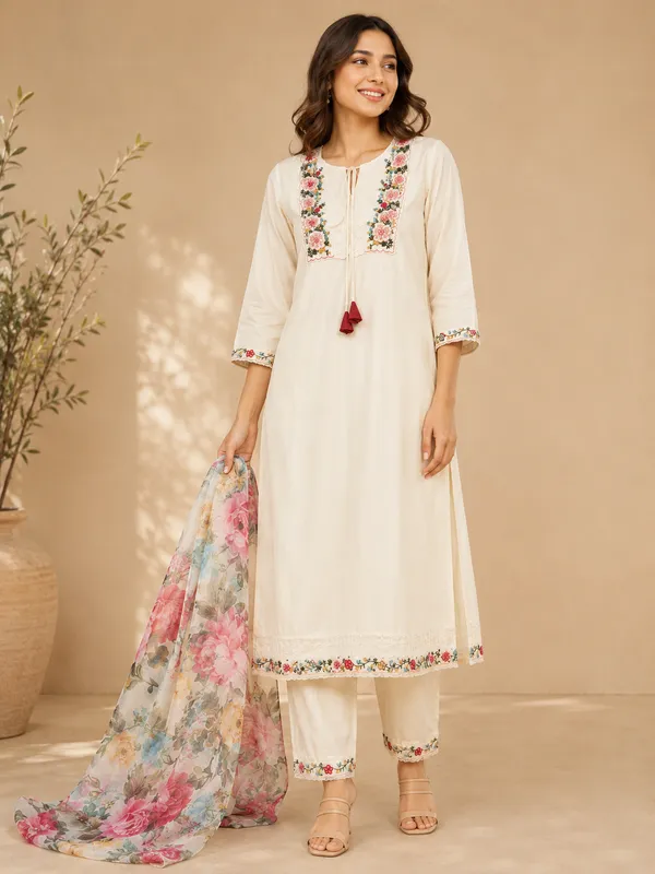 Women_Floral_Thread_Embroidered_V-Neck_Kurta_with_Trousers_&_Printed_Dupatta