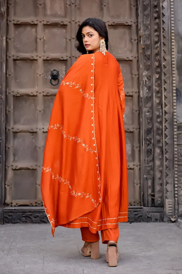 Orange_Silk_Anarkali_Embroidered_Kurta_Set_For_Women