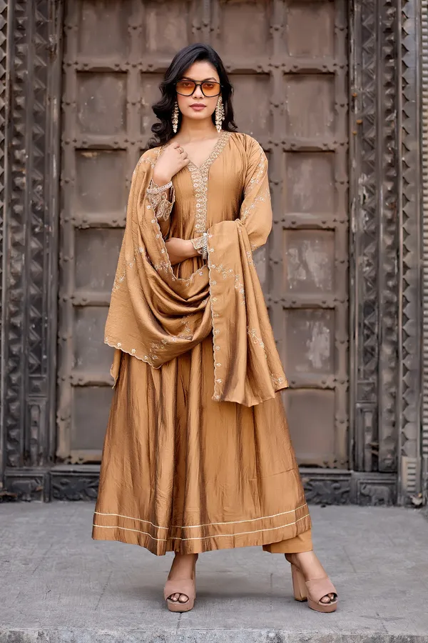 Copper_Silk_Anarkali_Embroidered_Kurta_Set_For_Women
