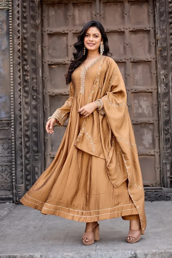 Copper_Silk_Anarkali_Embroidered_Kurta_Set_For_Women