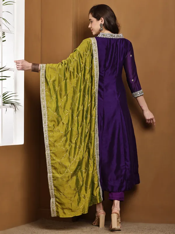 Purple_Silk_A_Line_Ethnic_Embroidered_Anarkali_Kurta_Set_For_Women