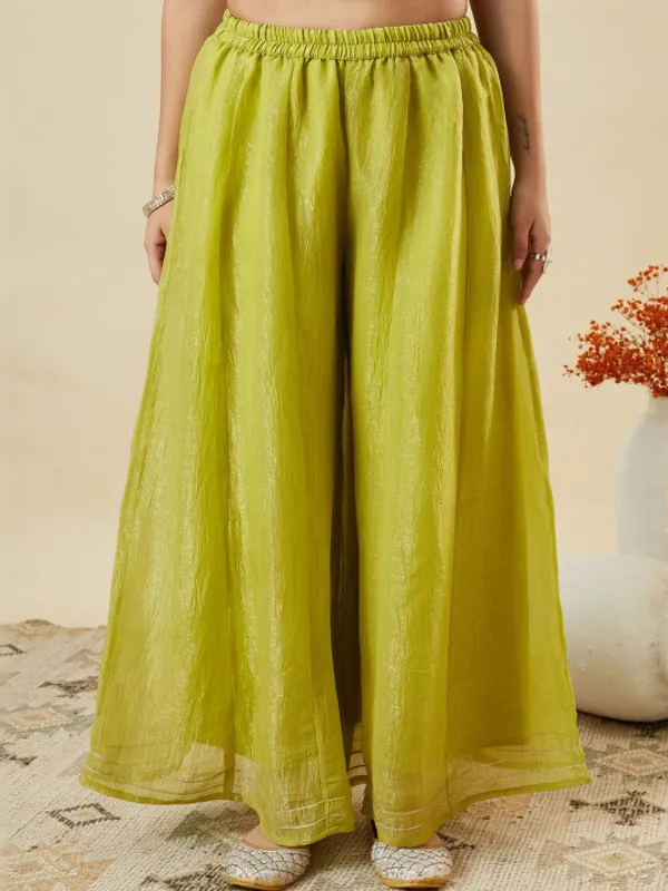 Yellow_Silk_Embroidered_A_Line_Kurta_And_Sharara_Set_For_Women