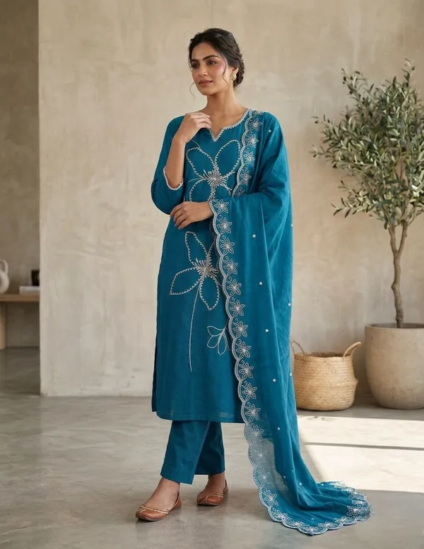 Women's_Rayon_Embroidered_Kurta_Pant_Co-Ord_Set_|_Ethnic_Collection