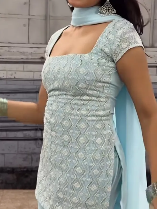 Sky_Blue_Georgette_Regular_Sequin_Embroidered_Kurta_Set_For_Women