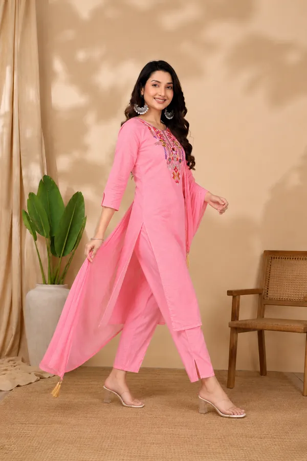 women's_pink_straight-cut_traditional_ethnic_kurta_set
