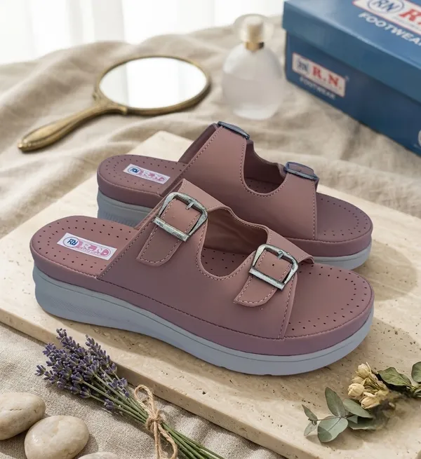 Brown_Synthetic_Dual_Buckle_Platform_Sandals_For_Women