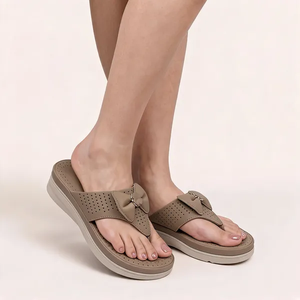 Beige_Synthetic_Perforated_Orthopedic_Toe_Post_Sandals_For_Women