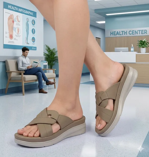 Beige_Synthetic_Leather_Cross_Strap_Wedge_Sandals_For_Women