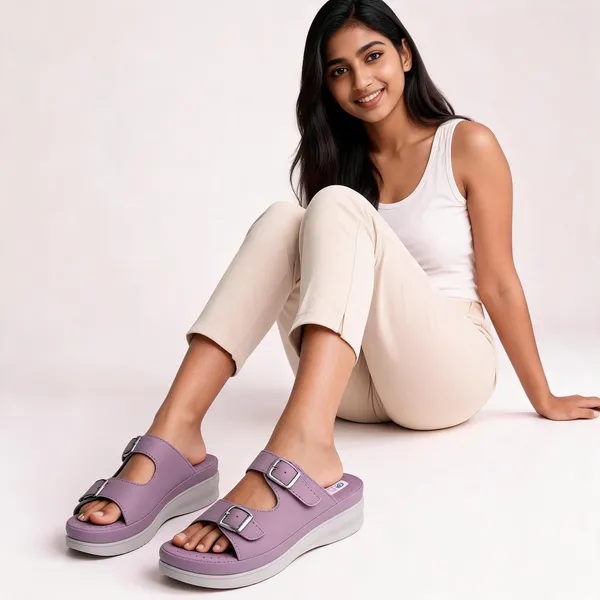 Purple_Synthetic_Dual_Buckle_Wedge_Sandals_For_Women