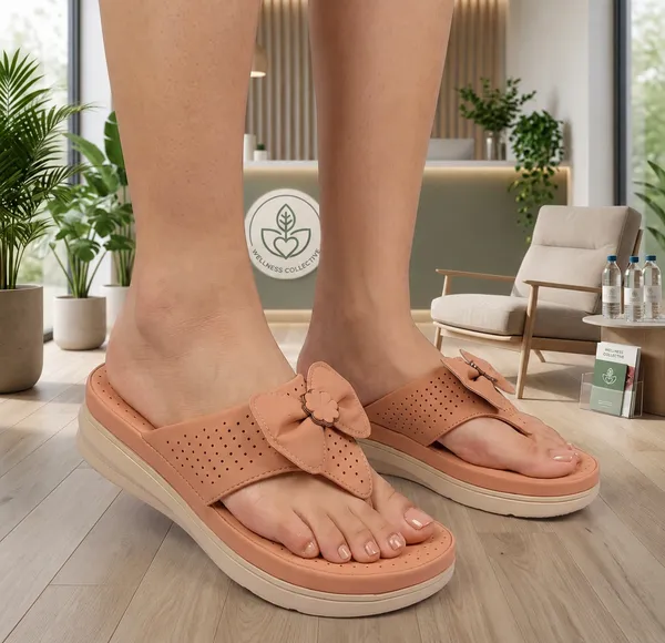 Peach_Synthetic_Orthopedic_Comfort_Wedge_Sandals_For_Women