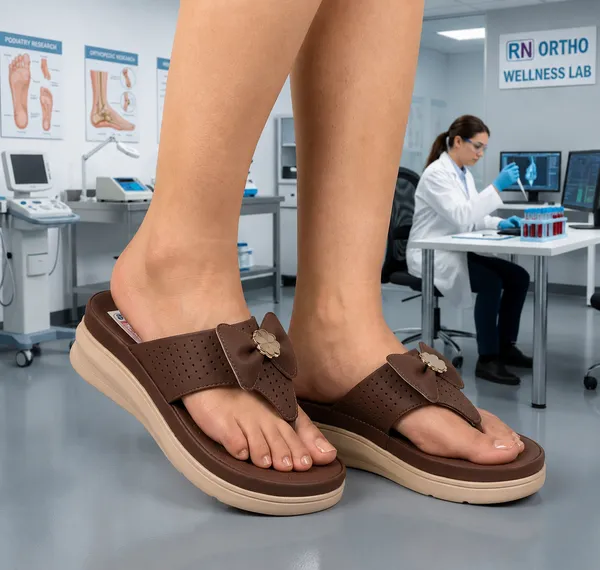 Brown_Synthetic_Leather_Perforated_T-Strap_Wedge_Sandals_For_Women