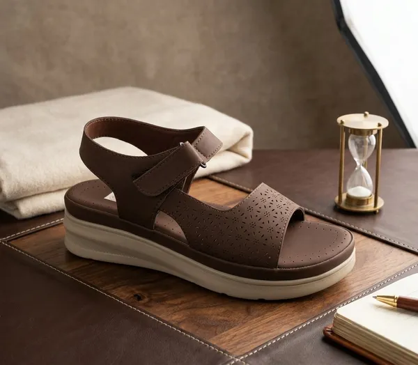 Brown_Synthetic_Perforated_Adjustable_Strap_Platform_Sandals_For_Women