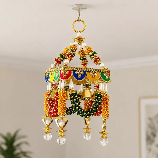 Handmade_Rajasthani_Small_Jhumar_Zummar_For_Living_Room_Home_Decor_Traditionally_Designed_Ceiling_Hanging_1_Hook_Single_Jhumar_For_Home_Temple_10_X_5_Inch_Multicolour_-_Pack_of_2